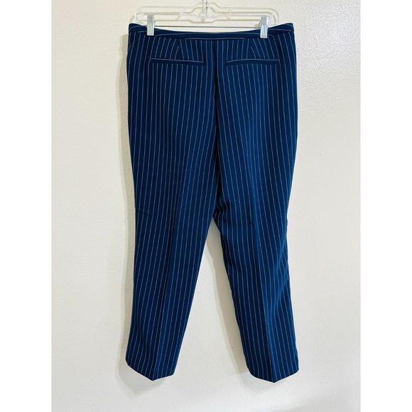 Chico's Blue/Gray Pinstripe Career Ankle Pants Petite Size 1P or Medium (8P) - Picture 3 of 5
